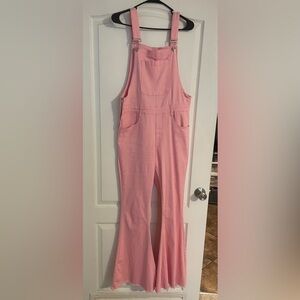 Pink Lily brand flare overalls